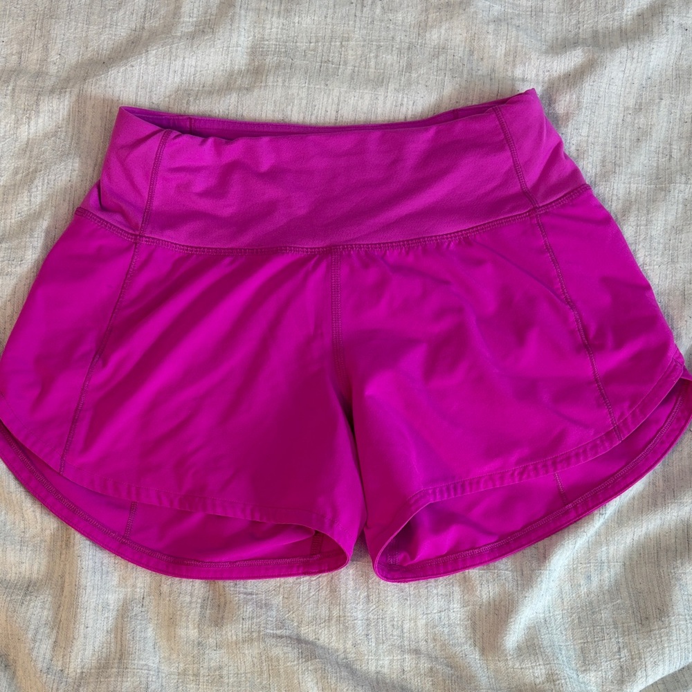 lululemon athletica speed up shorts in pow pink - 0 tall